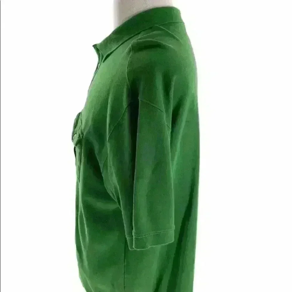 Duluth Trading Company Mens Green Armachillo Short Sleeves Polo Shirt Chest Pock